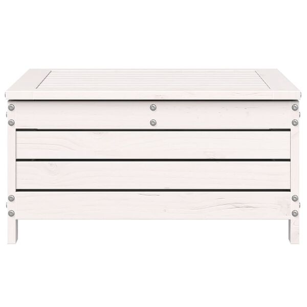 vidaXL Garden Footstool with Cushion White Solid Wood Pine