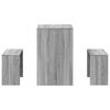 vidaXL 3 Piece Dining Table and Bench set Grey Sonoma Engineered Wood