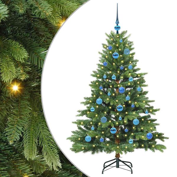 vidaXL Artificial Christmas Tree with 150 LEDs Green 150 cm PE and PVC