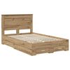 vidaXL Bed Frame with Drawer with Headboard Manual Engineered Wood