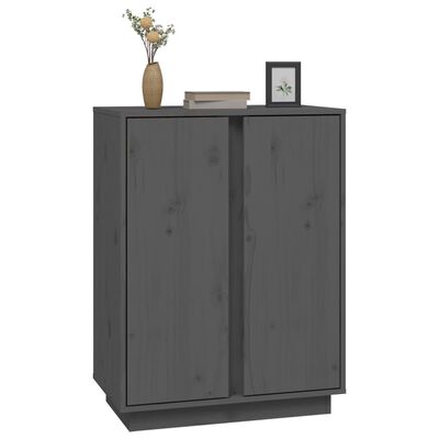 vidaXL Sideboard Grey 60x35x80 cm Solid Wood Pine