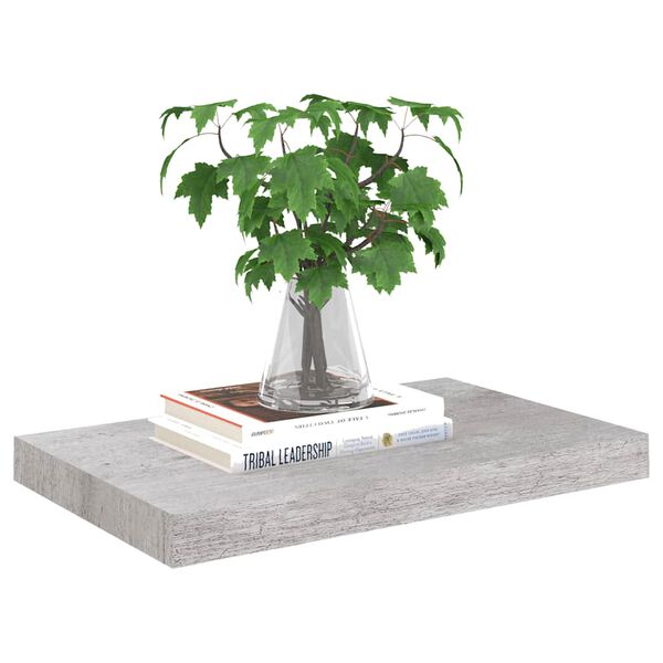 vidaXL Floating Wall Shelf Concrete Grey 50x23x3.8 cm MDF