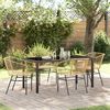 vidaXL Garden Dining Set 5 pcs Brown Poly Rattan