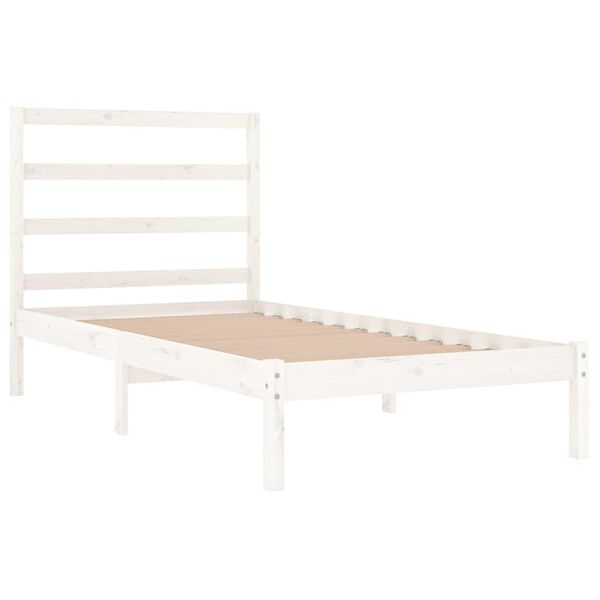 vidaXL Bed Frame without Mattress White 90x200 cm Solid Wood Pine