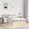 vidaXL Bed Frame with Headboard 140x190 cm Solid Wood Pine