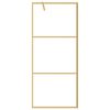 vidaXL Walk-in Shower Wall with Clear ESG Glass Gold 80x195 cm
