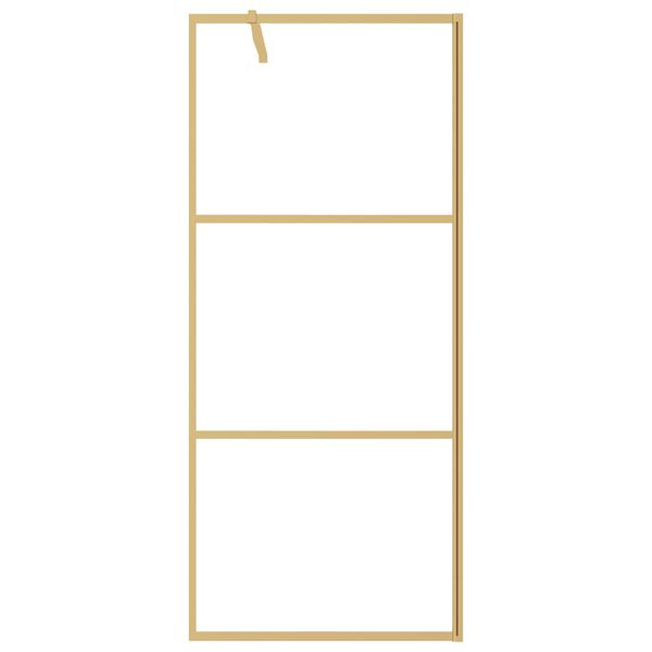 vidaXL Walk-in Shower Wall with Clear ESG Glass Gold 80x195 cm