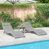 vidaXL Sun Loungers 2 pcs Grey 184x55x64 cm Solid Wood Acacia