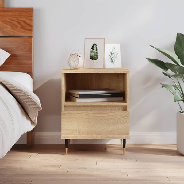 vidaXL Bedside Cabinet Sonoma Oak 40x35x50 cm Engineered Wood
