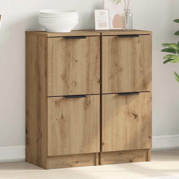 vidaXL Sideboards 2 pcs Artisan Oak 30x30x70 cm Engineered Wood