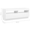 vidaXL TV Cabinet with LED Lights White 300x35x40 cm