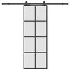 vidaXL Sliding Door with Hardware Set Black 76x205 cm ESG Glass