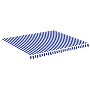 vidaXL Awning Replacement Fabric Blue and White 380x345 cm Polyester