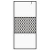 vidaXL Walk-in Shower Wall with Clear ESG Glass 80x195 cm Black