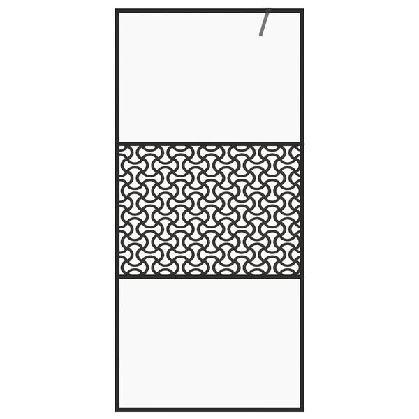 vidaXL Walk-in Shower Wall with Clear ESG Glass 80x195 cm Black