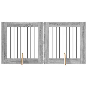 vidaXL Dog Gate with Stands 2 pcs Grey Sonoma 80 x 80 cm