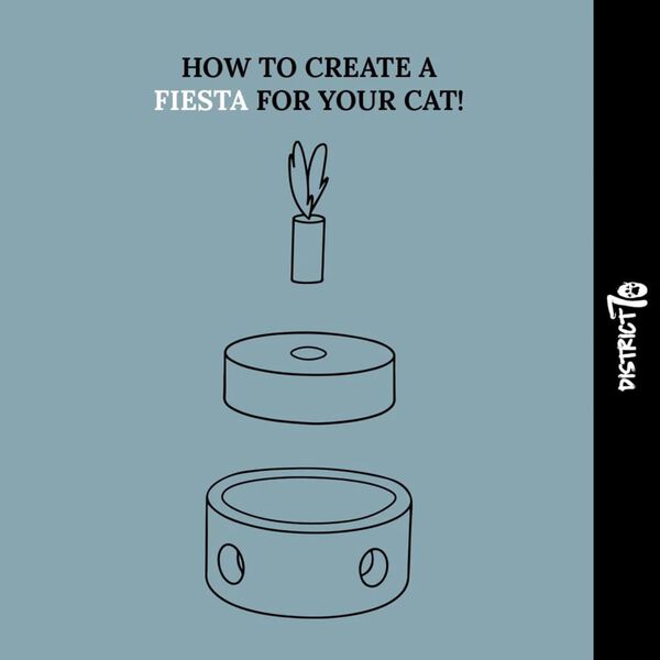 DISTRICT70 Cat Toy FIESTA Cardboard White and Brown