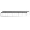 vidaXL Dog Cage with Roof and Door Grey 12x2x2 m Galvanised Steel