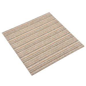 vidaXL Carpet 20 pcs Striped Beige 50 x 50 cm 100% Polypropylene