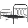 vidaXL Metal Bed Frame without Mattress with Footboard Black 90x190cm