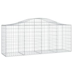 vidaXL Arched Gabion Basket 200x50x80/100 cm Galvanised Iron