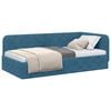 vidaXL Corner Bed Frame with Headboard Blue 90 x 200 cm Velvet