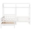 vidaXL Day Bed and Bench Set with Roof without Mattress White 80x200 cm