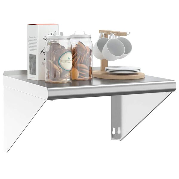 vidaXL Wall Shelf 50x45x31 cm Silver Stainless Steel