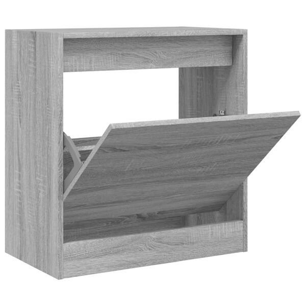 vidaXL Shoe Cabinet Grey Sonoma 60x34x63.5 cm Engineered Wood
