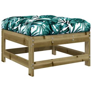 vidaXL Garden Footstool with Cushion Impregnated Wood Pine