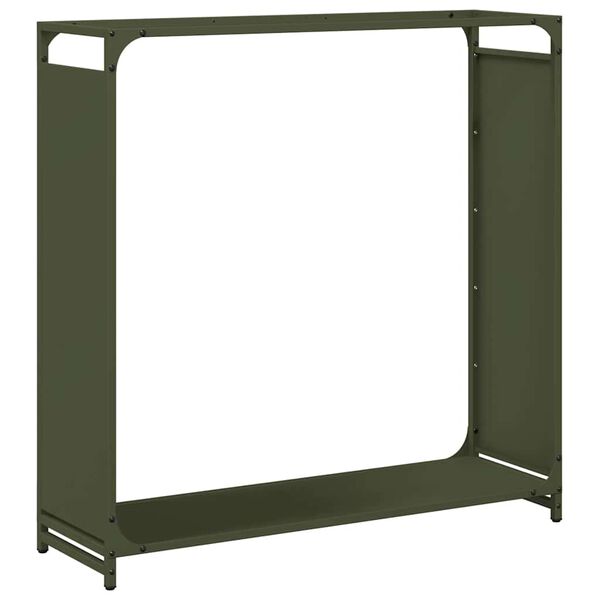 vidaXL Firewood Rack Olive Green 90x28x90 cm Cold-rolled steel