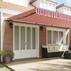 vidaXL Retractable Awning Manual Red and White 600 x 300 cm