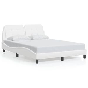 vidaXL Bed Frame without Mattress "Zadar" White 140x200 cm Faux Leather