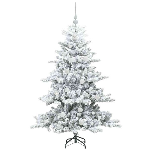 vidaXL Artificial Hinged Christmas Tree White 150 cm PVC and Steel