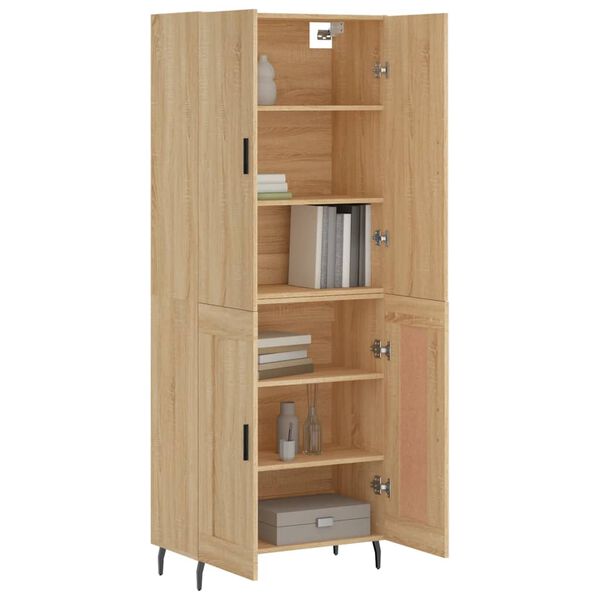 vidaXL Highboard Sonoma Oak 69.5x34x180 cm Engineered Wood