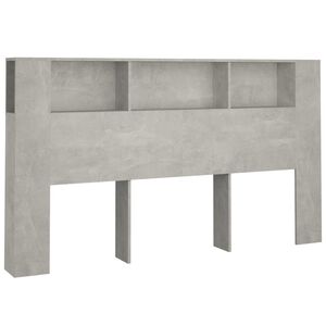 vidaXL Headboard Cabinet Concrete Grey 180x18.5x104.5 cm