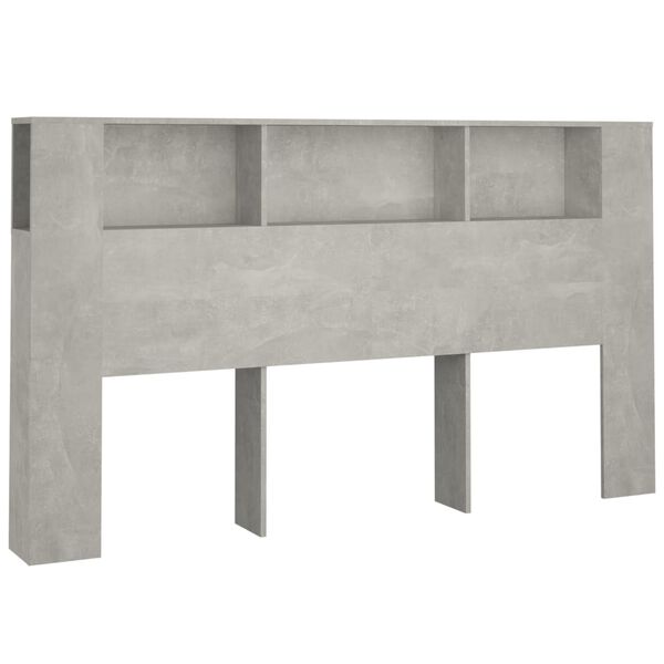 vidaXL Headboard Cabinet Concrete Grey 180x18.5x104.5 cm