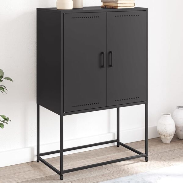 vidaXL Highboard Black 68.5x38.5x107 cm Steel