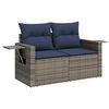 vidaXL 5 Piece Garden Sofa Set with Cushions Grey Poly Rattan Acacia