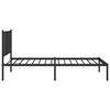vidaXL Metal Bed Frame without Mattress with Headboard Black 90x190cm