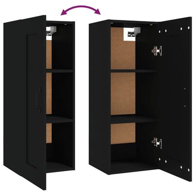 vidaXL Hanging Cabinet Black 35x34x90 cm Engineered Wood