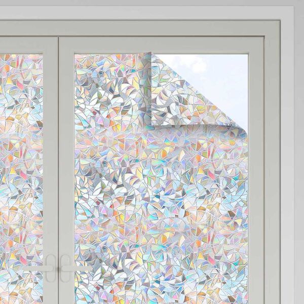 vidaXL Window Film Frosted 3D Rainbow Pattern 90x2000 cm PVC
