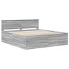 vidaXL Bed Frame Grey Sonoma 200 x 200 cm Engineered Wood