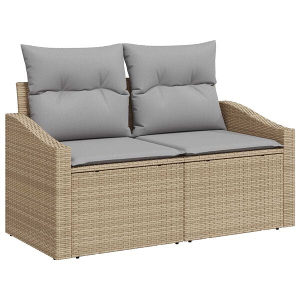 vidaXL Garden Sofa with Cushion 123 x 62 x 69 cm Poly Rattan