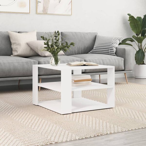 vidaXL Coffee Table White 58x58x40 cm Engineered Wood