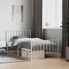 vidaXL Metal Bed Frame without Mattress with Footboard&nbsp;White 100x190cm