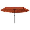 vidaXL Garden Parasol Red and Black 395 x 395 x 245 cm