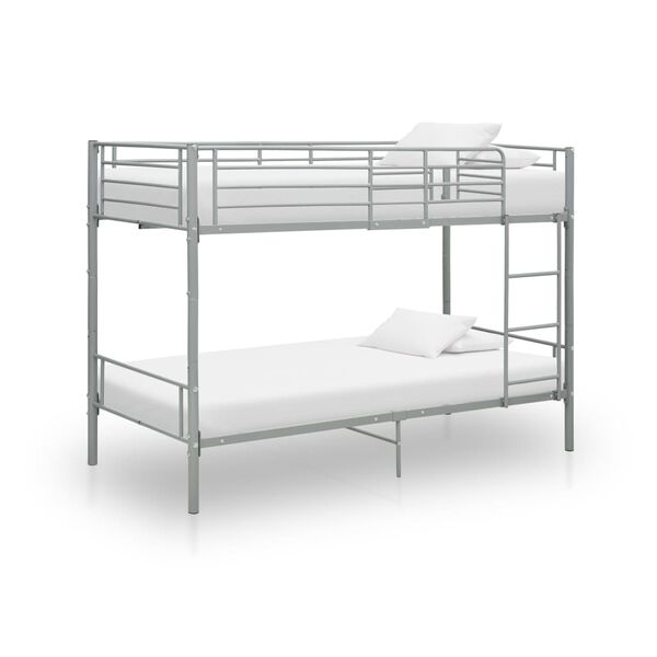 vidaXL Bunk Bed without Mattress Grey Metal 90x200 cm
