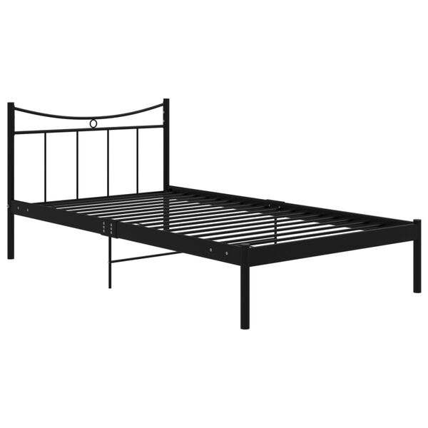 vidaXL Bed Frame without Mattress Black Metal 100x200 cm