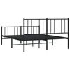 vidaXL Metal Bed Frame without Mattress with Footboard Black 120x200cm